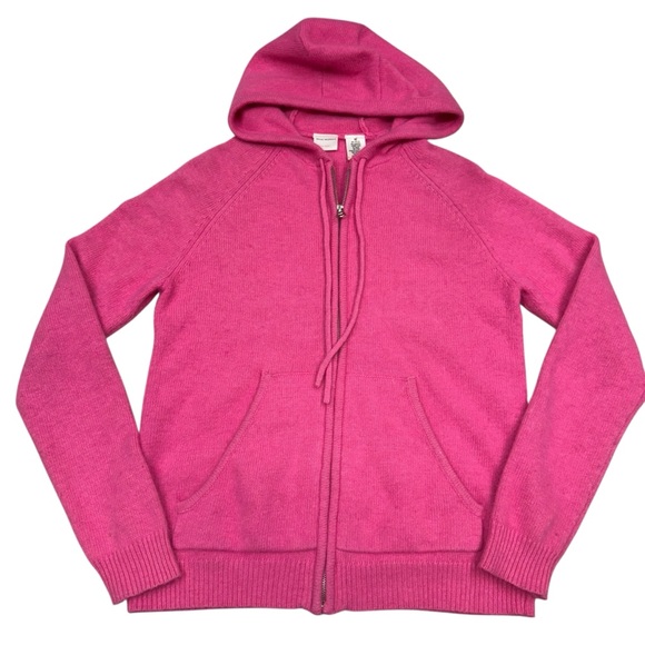 Isaac Mizrahi For Target Angora Wool Hoodie Women’s M Pink Full Zip Up Cardigan - Picture 5 of 10